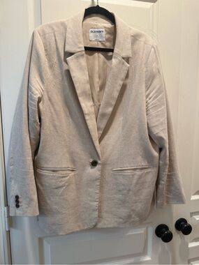 Old Navy Women's Oatmeal Single-Button Blazer